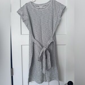 J. Crew Black and White Striped High Low Dress